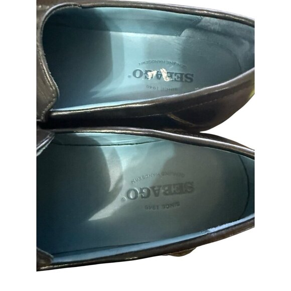 Sebago Sussex  Moc Toe Men's 9 M Black Leather Slip On Dress Loafers Made In USA - Picture 4 of 12